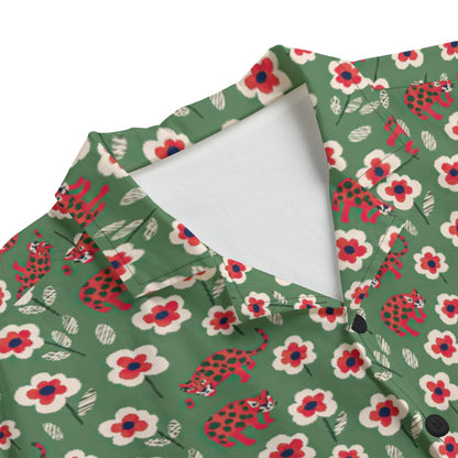 All-Over Print Men's Hawaiian Shirt With Button Closure |115GSM Cotton poplin