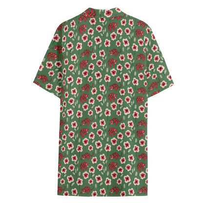 All-Over Print Men's Hawaiian Shirt With Button Closure |115GSM Cotton poplin